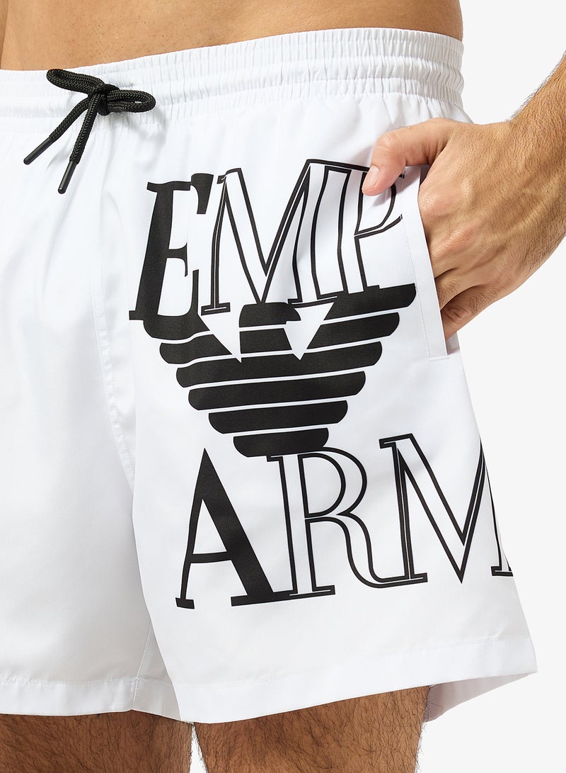 EMPORIO ARMANI Graphic Drawstring Swim Shorts - Image 3